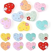 Magibeads 8pcs Large Heart Silicone Focal Beads for Party Jewelry DIY Love Heart Loose Spacer Beads Crafts Pens Necklaces Keychain Home Decor 28x24mm