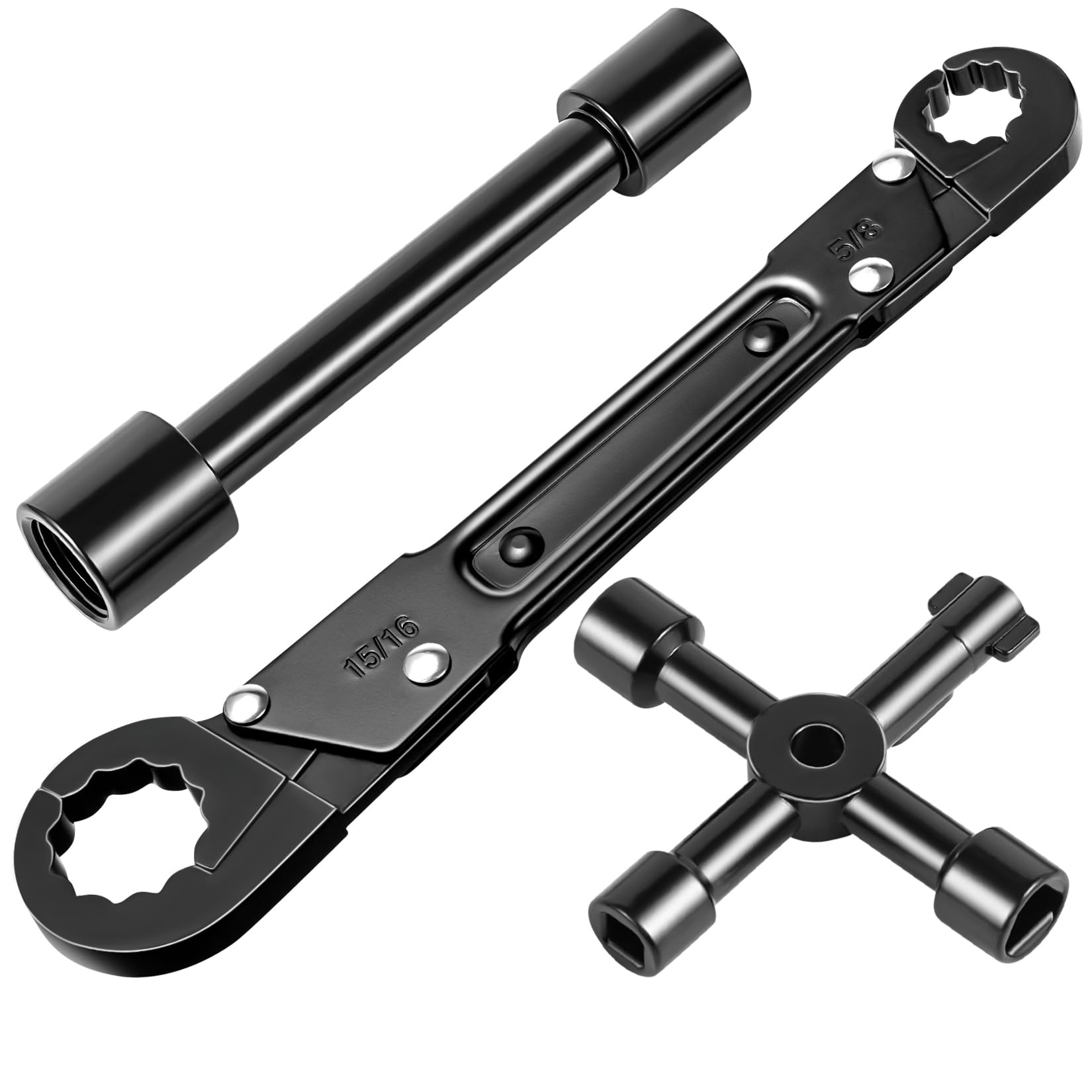 cotaour Angle Stop Wrench Kit, Plumbing Tools, Angle-on Wrench Plumber Wrench for Quick and Hassle-Free Angle Stop and Supply Nut Installations