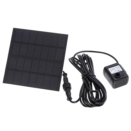 UEETEK 7V 1.2W 180L/H Solar Power Water Pump Aquarium Fountain Pool Garden Pond Submersible Pump,110 * 110mm?L*W)(Black)