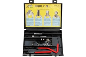 RAPI-COIL 8-32 UNC Thread Repair Helicoil Kit, HSS M2 Tap & Drill, SS 304 Wire Inserts - Made in India