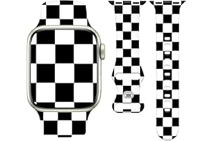 Watbro Cute Watch Band Compatible with Apple Watch Palka Dot and Checkered Strap for Women Man, Soft Silicone Compatible with