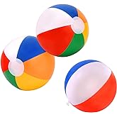 GRNVDWN 3 Packs 24" Inflatable Beach Balls Rainbow Color Pool Ball Pool Toys Pool Balls for Swimming Pool Beach Ball Party Favor Beachball Balloons for Kids&amp;Adults