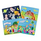 Set of 4 Felt Storyboards w/ Storage Bag - Diving, Dinosaurs, Zoo Animals, Outer Space