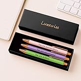Luxeviss 3 Pcs Thank You Gifts Pens - Inspirational Nice Cute Fancy Pen Set for Women Teacher Coworkers Appreciation Office Supplies Black Ink