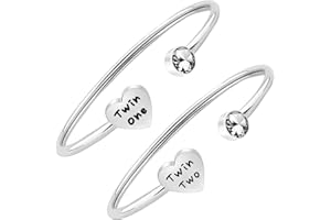 Gzrlyf Twin Cuff Bracelets - Twin Design Jewelry Gifts for Twins