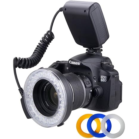 Polaroid 48 Macro LED Anillo Flash & Luz Incluye 4 difusores ...