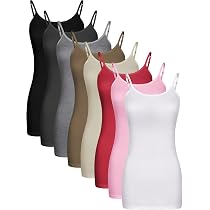 Bencailor 6 Pcs Women's Long Tank Tops, Long Camisole Workout Tops ...