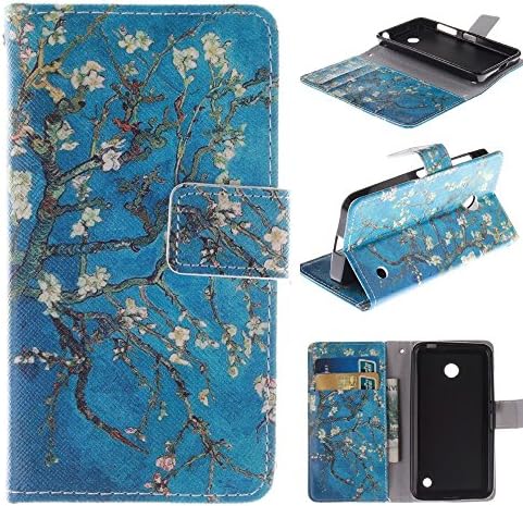 635 Case Nokia 635 Case Nokia 635 Kickstand Case,Bat King Beautiful Plum Blossom Pattern Premium Leather Wallet Flip Kicstand Case Cover With Magnetic Closure For Nokia Lumia 635