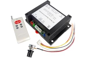 uniquegoods 12V-30V 24V 200W DC Wireless Remote Motor Speed Controller Adjustable Reversible Control Switch Reversing Upgraded Driver