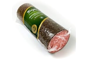 CAVIART SUPREME German Aged Pepper Coated Salami, Freybe Gourmet Pork Sausage, approx 1.9 lb