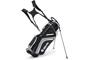 KOTEK Golf Stand Bag, 14 Way Top Divider Golf Club Bag with Cooler, 6 Zippered Pockets, Rain Hood & Adjustable Dual Shoulder Straps, Lightweight Golf Bag for Men Women