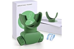 Krelymics Breathing Trainer Breathing Exercise Device Respiratory Muscle Trainer Portable Breathers Trainers with Adjustable Resistance Fitness for Wellness(Green)