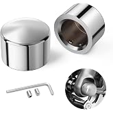 Amazicha Chrome Front Axle Nut Cover Axle Caps Compatible for Harley Touring Softail Electra Road Glide Sportster 08-later