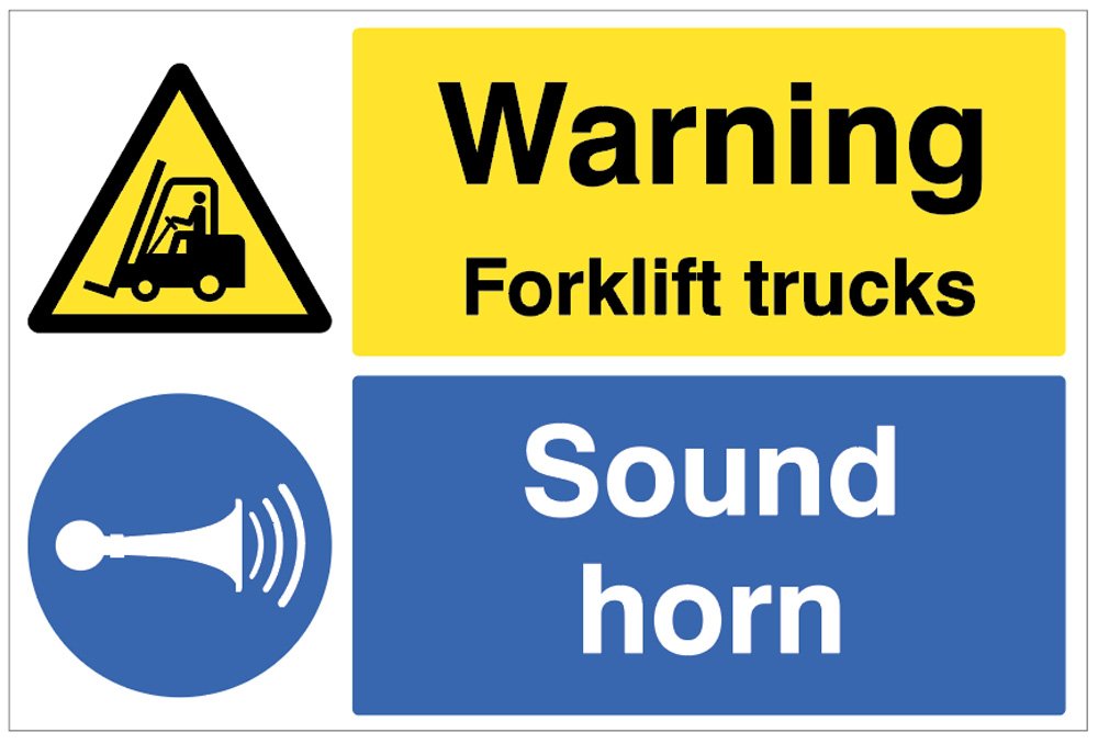 Caledonia Signs 58923 Floor Graphic, Warning Forklift Sound Horn