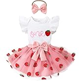 YOUNGER TREE Baby Girl 1st Birthday Outfits One Year Old Clothes Romper Tutu Cake Smash Skirt with Headband Baby Girl Gifts