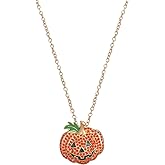 Firopia Halloween Pumpkin Pendant Necklace for Women | Funny Pumpkin Smile Face Long Chain Necklace for Women | Costume Party Earrings Holiday Festive Jewelry Gifts