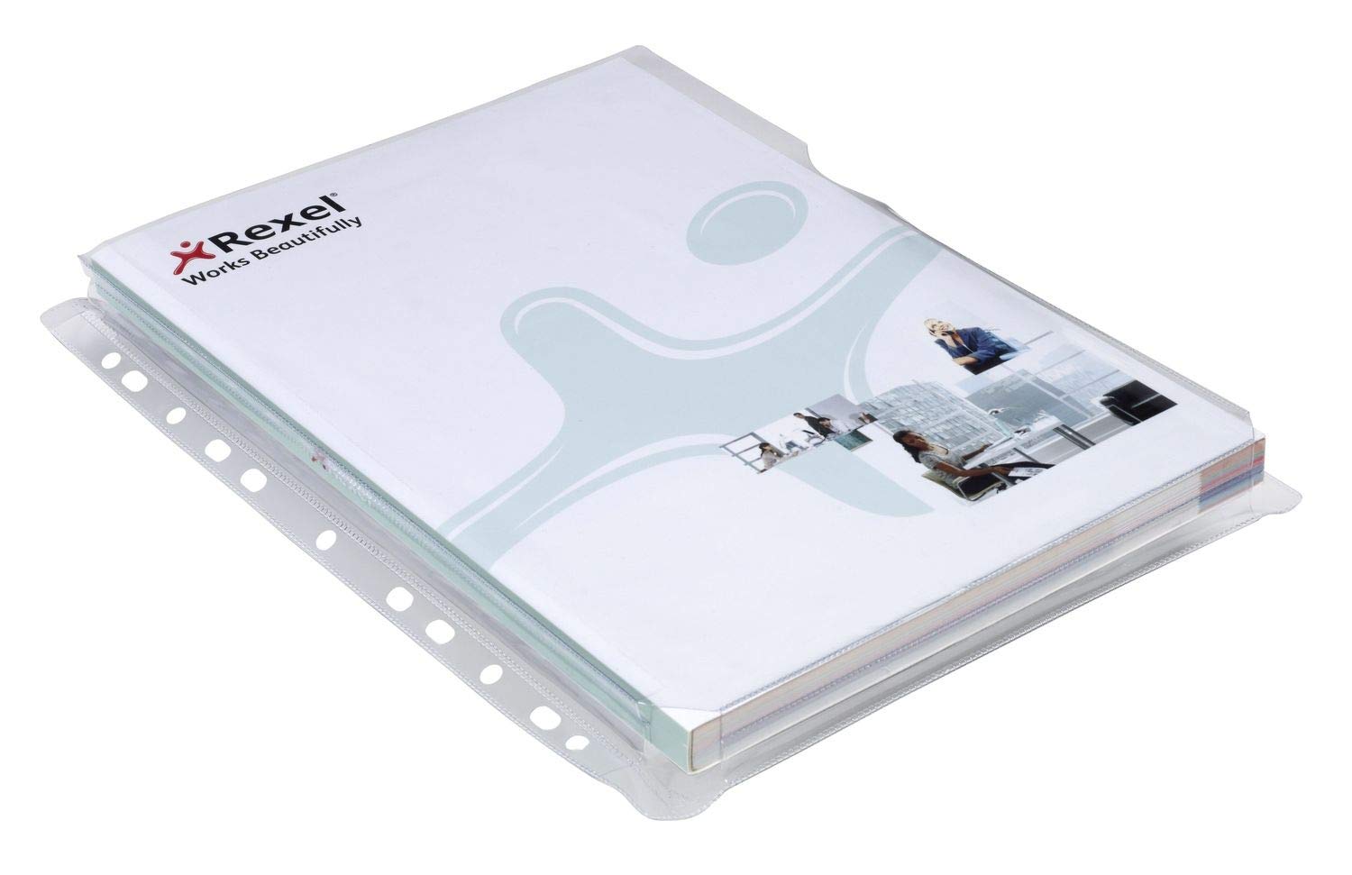 Rexel Nyrex A4 Plastic Punched Pocket Wallets with CD & Business Card Holders, Heavy Duty, Pack of 5, 2001016