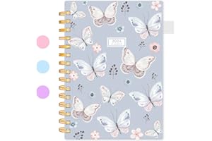 Allgod 2024 Planner Weekly & Monthly Agenda Book Yearly Calendar Planning To Do List Notebook,2024 Planner with Monthly Tabs, Inner Pocket,Waterproof Cover,Pen Loop,Spiral Bound (Blue Butterfly, A5)
