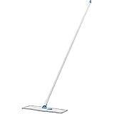 Amazon Basics Dust Mop Sweeper, Washable Cloth, Blue and White