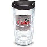 Tervis Coca-Cola-Diet Coke Insulated Tumbler with Emblem and Black Lid, 16oz, Clear