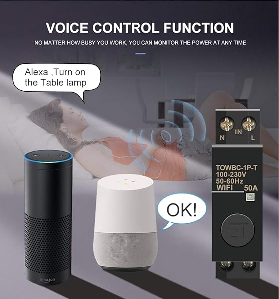 Interruptor Inteligente WIFI de Control Remoto por Smart Life Tuya Smart Google Assistant y Alexa Carril Din