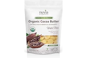 Nuvia Organics Cocoa Butter, USDA Certified; Gluten-Free, Keto, Vegan, Non-GMO; 8oz