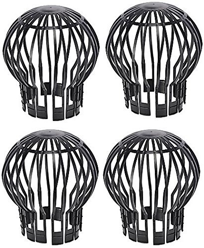 Timtina Downpipe Guard, Set of 4, Gutter Protection, Cap 13 cm (Set of 4, Black)