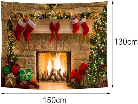 Immagini Natalizie Con Camino.Liana Irwin Arazzo Natalizio Con Calzini Natalizi Per Camino Camera Da Letto Decorazione Natalizia 130 Cm Amazon It Giardino E Giardinaggio