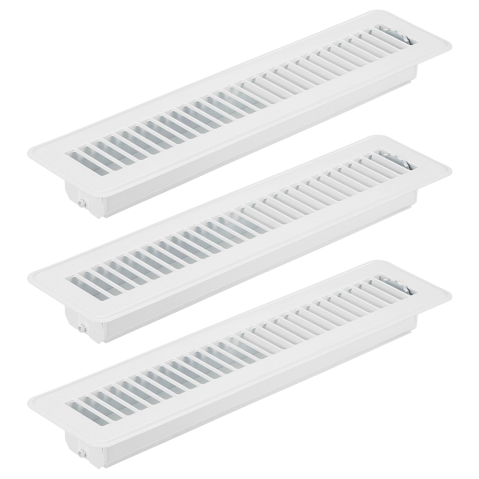 PATIKIL 14 x 2 Inch Floor Register, 3pcs Heavy Duty Air Vent Cover Steel Adjustable Decor Vents Easy Adjust Floor Grates for Sidewall Home Office, White