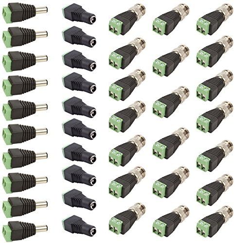 RANYOU Efreecity 10 Set CAT5 TO BNC Passive Video and Power Balun Transceiver for CCTV