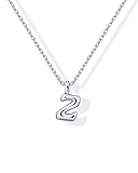 PAVOI Rhodium Plated Bubble Initial Letter Pendant