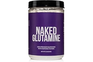 NAKED Pure L-Glutamine Made in The USA - 200 Servings - 1,000g, 2.2lb Bulk, Vegan, Non-GMO, Gluten and Soy Free. Minimize Muscle Breakdown & Improve Protein Synthesis. No Additives