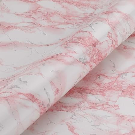 Homease Pink Marble Contact Paper Peel And Stick Wallpaper For