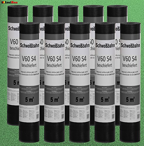 Isolbau Schweißbahn V60 S4 beschiefert - Bitumenbahn mit Glasvlies-Einlage zur Dachabdichtung - Grün, 10 x 5 m² Rolle – Bild 4