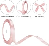 G2PLUS Baby Pink Satin Ribbons 10mm x 22m Gift Wrap for Crafting Decor view 3