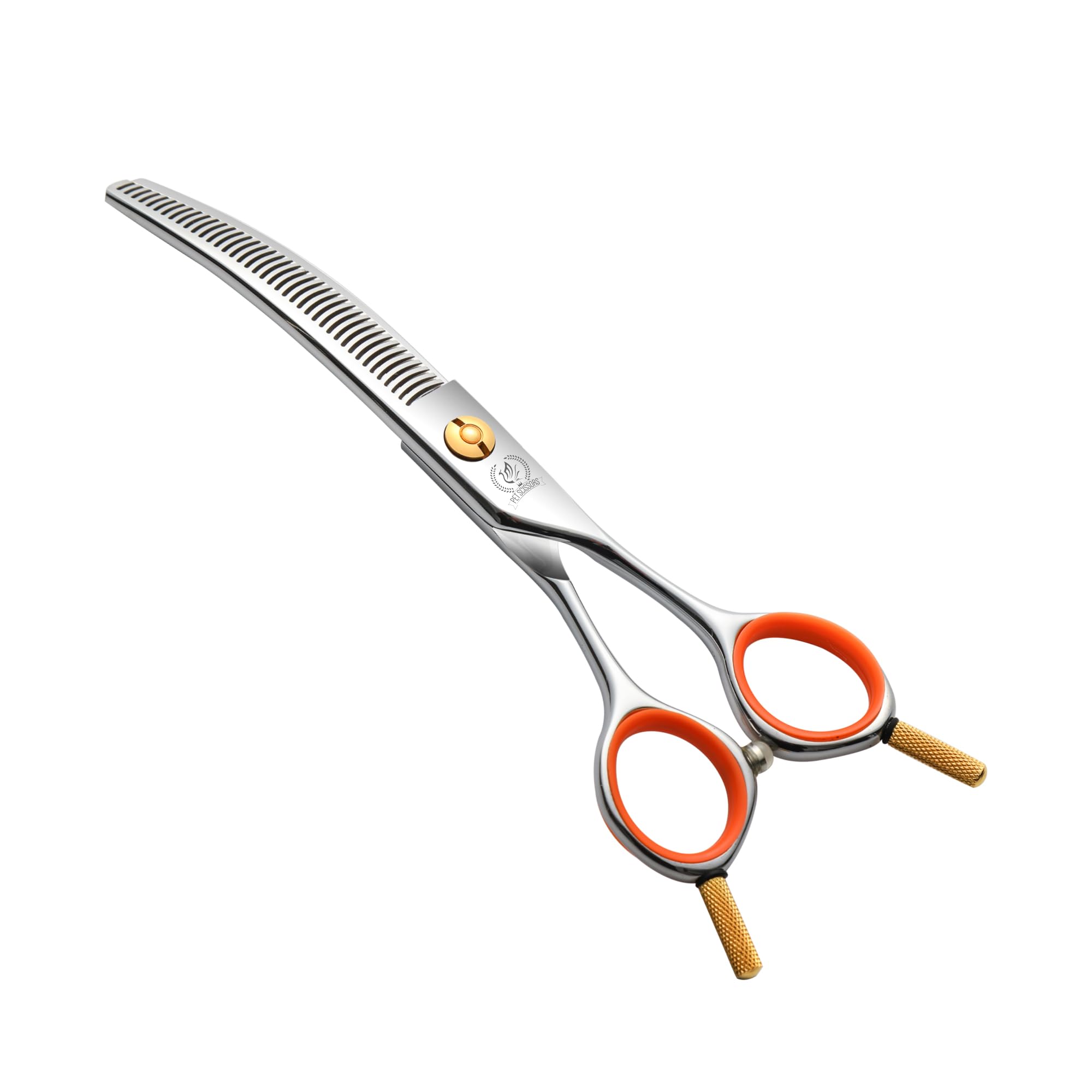 Photo 1 of Fenice Peak 6'' Small Curved Thinneing Scissors Lightweight Dog Cat Grooming Scissors with Safety Round Tip JP440C Stainless Steel