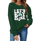 Muhuyi St. Patrick's Day Sweatshirt for Women Lucky Shamrock Long Sleeve Irish Shirt Ireland Pullover Tops