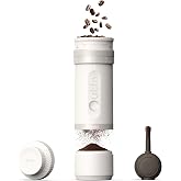 OutIn Fino Portable Electric Coffee Grinder with 28 Precise Grind Settings | Adjustable Coffee Bean Grinder, One-Touch Burr Grinding, Fast-Charge Battery, Auto-Stop &amp; Clog Protection, Sandstone White