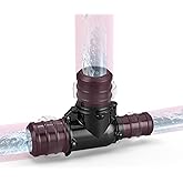 (Pack of 5) Topaipe 3/4 x 1/2 x 3/4 Inch PEX Poly Crimp Reducing Tee, PPSU Fitting for PEX Tubing, PERT, ASTM F2159