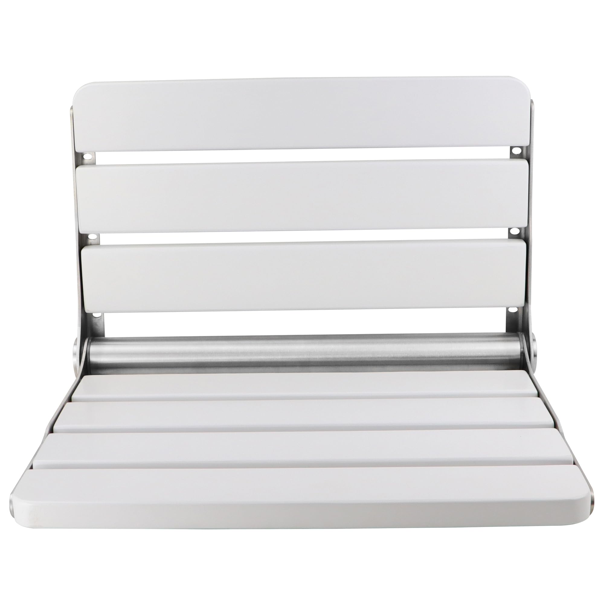 Photo 1 of 16 Inchs Foldable Shower Seat Wall Mounted, Folding Shower Seat for Adults, 400lbs Max Load for Inside Shower, Small Shower Spaces (White)