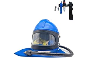 Sandblast Helmet with Sandblaster Thermostat Shoulder Protective Sand Blast Hood Protector Safe Air Feed Sandblast Helmet for
