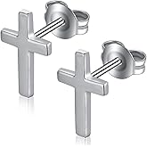 Jiamiaoi Sterling Silver Cross Dangle Earrings - Hypoallergenic Nickel Free Hoop Earrings for Men and Women