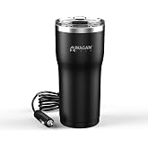 Wagan EL6101 12V Travel Car Heated Mug Portable 16oz Coffee Cup Tumbler | Stainless Steel, Anti-Spill Lid Slip, Resistant Base, Car Coffee Warmer, USB&ndash;C PD20W 12V DC, for Car, Home, Office Use