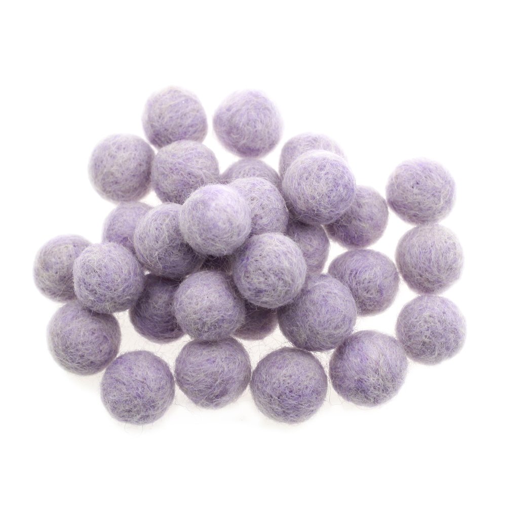 Zasy 20mm Needle Felt Wool Balls Felt Pom Pom Beads DIY Accessories Garlands 30pcs (Lavendar)