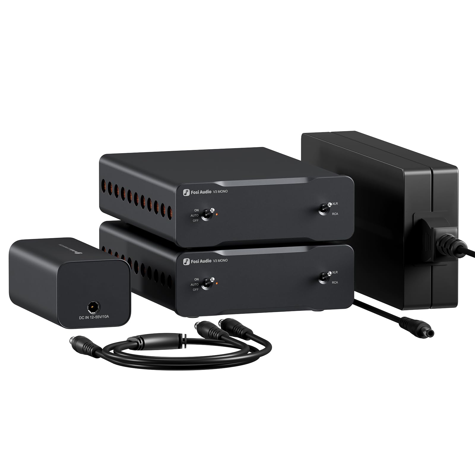 Photo 1 of Fosi Audio Two V3 Mono Power Amplifiers for Home Audio Speakers, Mini Monoblock Class D Amp with TPA3255, 240W for Home Theater AVR Receiver Component, RCA/XLR Balanced Inputs 48V/10A Power