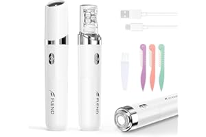 BEAUZMO Facial Hair Remover for Women, 2-in-1 Epilator for Women with LED Light USB Rechargeable Portable Electric Epilators Painless Lady Shavers for Face, Lip, Chin, Leg, Arms, Bikini (White)