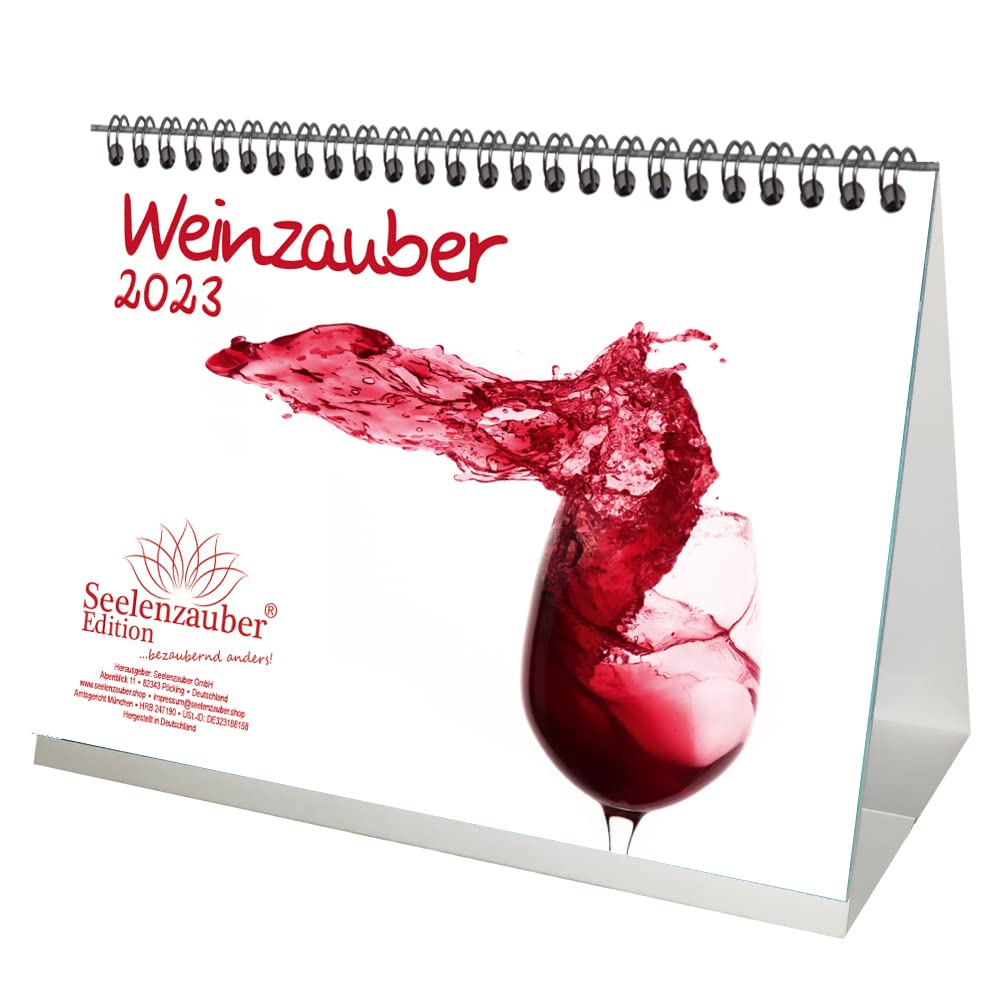 Weinzauber DIN A5 Desk Calendar for 2023 Wine and Vineyards Seelenzauber