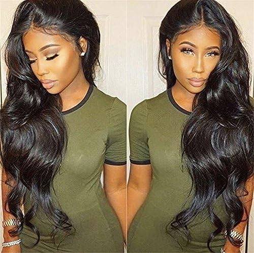 Pre Plucked 360 Lace Human Hair Wig Body Wave Human Hair Wigs-Glueless Brazilian Virgin Natural Color Wigs with Baby Hair (16inch)