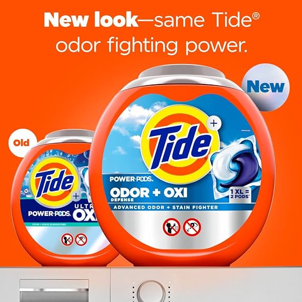 TIDE ULTRA OXI POWER PODS WITH ODOR ELIMINATORS LAUNDRY DETERGENT PACS, 25 COUNT, FOR VISIBLE AND INVISIBLE DIRT