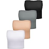 Bencailor 4 Pieces Women Bandeau Bras Strapless Bralette Tube Top Seamless Stretchy Non Padded Tubes